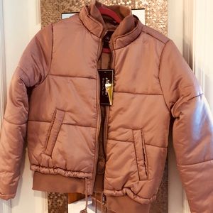 Satin puffer coat